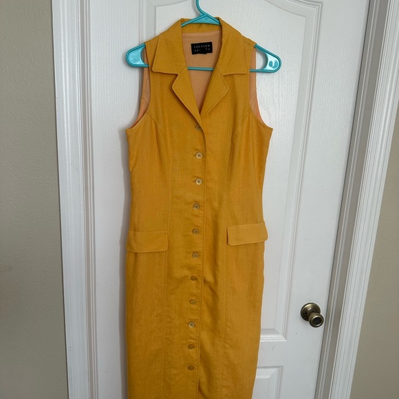 Spenser Jeremy Mustard Sleeveless Midi Dress - Picture 3 of 7